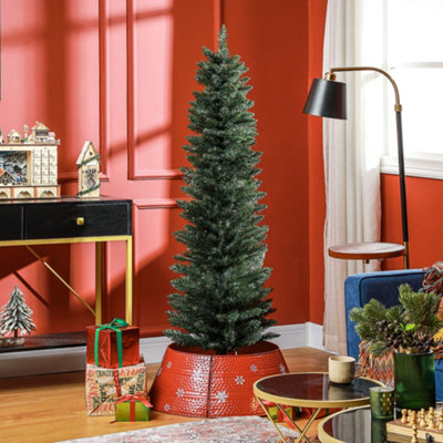 Homcom 5 Foot Artificial Pencil Christmas Tree With Branches, Green
