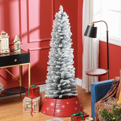 Everglow 5ft Pencil Artificial Christmas Tree - Flocked - Image 12