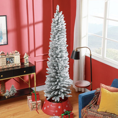 Homcom Unisex White Artificial Pencil Christmas Tree With Branches In | : 7Ft - Image 11