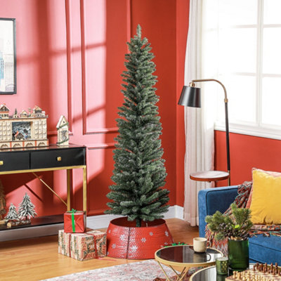 Homcom 6 Foot Artificial Pencil Christmas Tree With Branches, Green