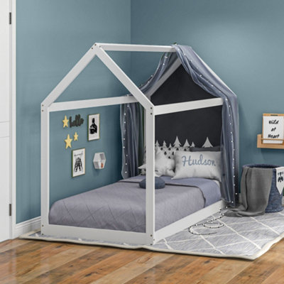 Homcom White Wooden Single Bed Frame With Tree House Style, - Image 10