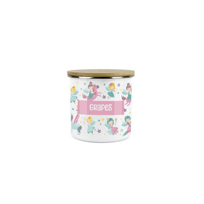 Purely Home Kids Mini Snack PotLunchtime Unicorn Fairy Grapes Storage CanisterEnamel Storage Container from B&Q