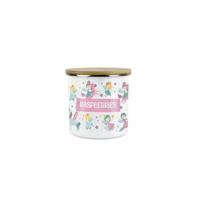 Purely Home Kids Mini Snack PotLunchtime Unicorn Fairy Raspberries Storage CanisterEnamel Storage Container from B&Q