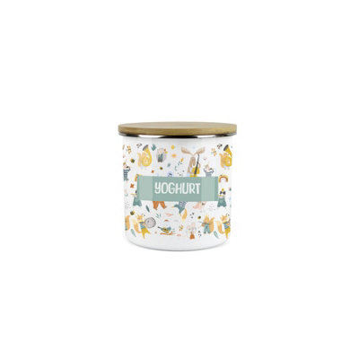 Purely Home Kids Mini Snack PotLunchtime Musical Creatures Yoghurt Storage CanisterEnamel Storage Container from B&Q