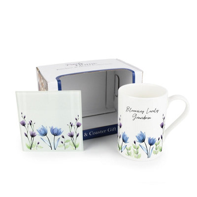 Purely Home - Mug & Coaster Gift Set - Floral Design - 300ml - Image 3