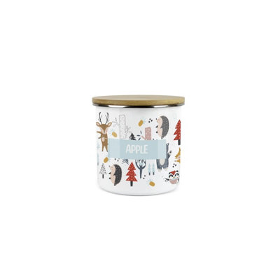 Purely Home Kids Mini Snack PotLunchtime Forest Animals Apple Storage CanisterEnamel Storage Container from B&Q