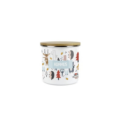 Purely Home Kids Mini Snack PotLunchtime Forest Animals Hummus Storage CanisterEnamel Storage Container from B&Q