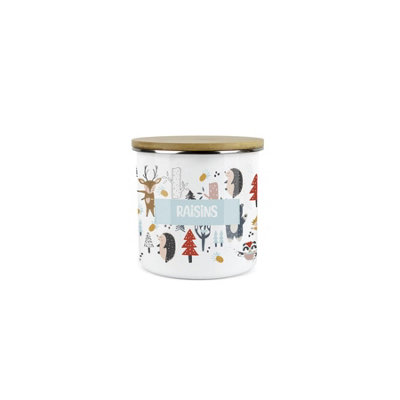 Purely Home Kids Mini Snack PotLunchtime Forest Animals Raisins Storage CanisterEnamel Storage Container from B&Q