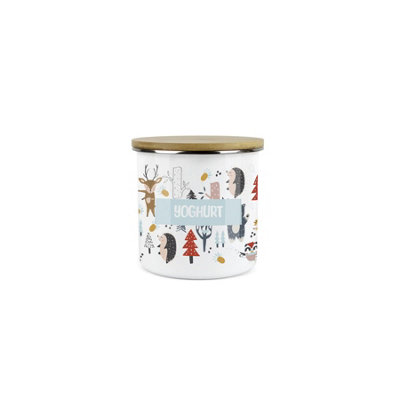 Purely Home Kids Mini Snack PotLunchtime Forest Animals Yoghurt Storage CanisterEnamel Storage Container from B&Q