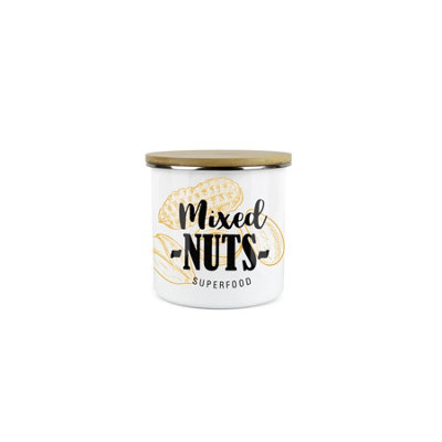 Purely Home Mixed Nuts Mini Storage Canister - Snacks Nibbles Enamel Food Storage Container