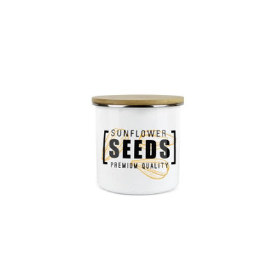 Purely Home Sunflowers Seeds Mini Storage CanisterSnacks Nibbles Enamel Food Storage Container from B&Q