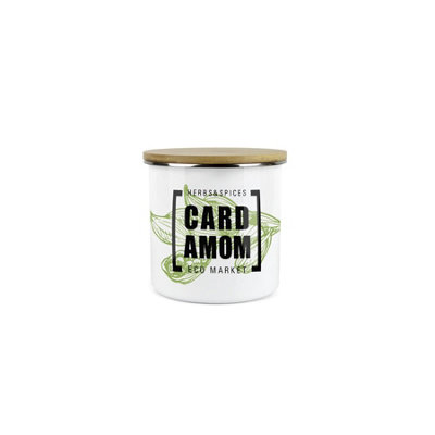Purely Home Cardamom Spice JarMini Storage CanisterGreen Cooking Herbs Enamel Food Storage Container
