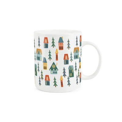 Purely Home Christmas Houses MugXmas Novelty Gift Tea/coffee Bone China Cup Present from B&Q