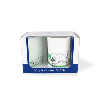 Purely Home Buckingham Palace Mug & Coaster Gift SetBritish LandmarksBone China Mug And Glass Coaster SetTea/coffee Present from B&Q