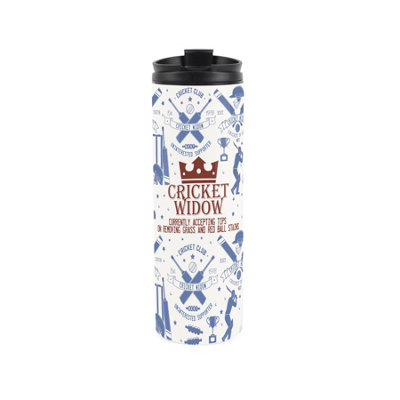 Purely Home Cricket Travel MugNovelty Cricket WidowReusable Stainless Steel Vacuum-Sealed Double-Walled Hot/cold Drinks Travel Flask from B&Q