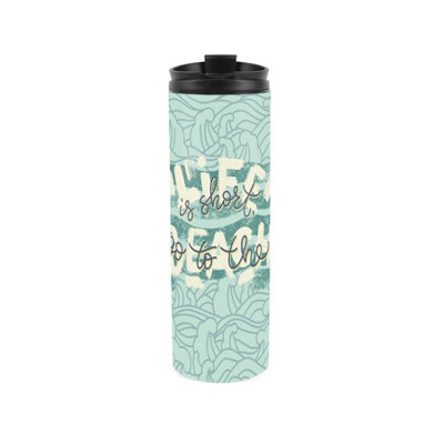 Purely Home Beach Travel MugSeaside Coastal Slogan GiftReusable Stainless Steel Vacuum-Sealed Double-Walled Hot/cold Drinks Travel Flask from B&Q