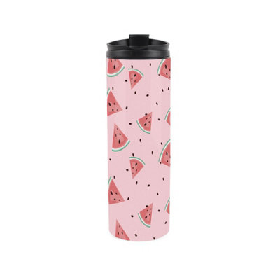 Watermelons Travel Mug - Pink Fruity Novelty Gift Reusable Stainless Steel Flask - Image 3