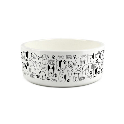 Happy Cartoon Dogs Pet Bowl - Large Ceramic Food/Water Dish Gift for Dogs - Image 3