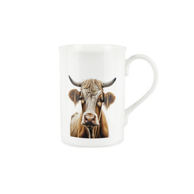 Purely Home Highland Cow MugBone China Farmyard Tea/coffee Gift Cup from B&Q