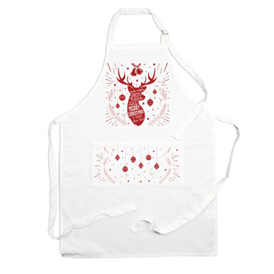 B&Q -  Christmas ApronMerry Christmas Deer/stag Cooking & Baking Gift Apron