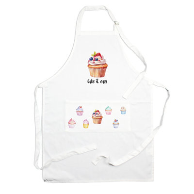 Purely Home Food Pun Novelty Kitchen ApronCooking & Baking GiftCake It Easy from B&Q