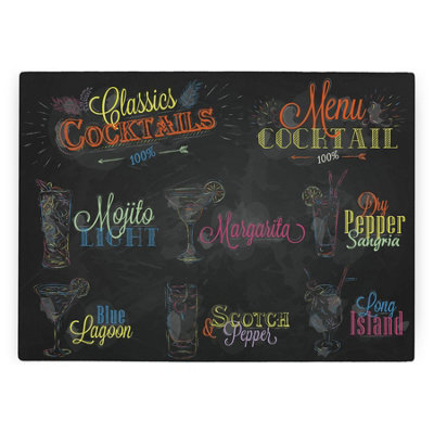 Cocktail Classics Glass Worktop Protector - Kitchen Chopping Board Worktop Saver - Image 3