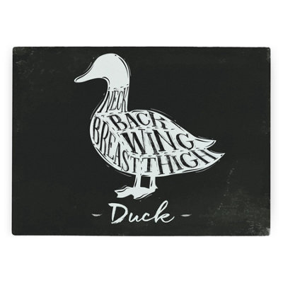 Purely Home Duck Diagram Worktop ProtectorLarge Textured Glass Chopping Board from B&Q