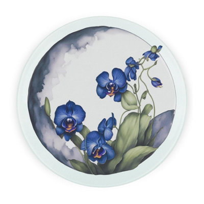B&Q -  Orchids Round Worktop ProtectorTextured Glass Chopping Board