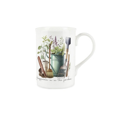 Purely Home Gardening MugHappiness Is In The GardenBone China Mug Coffee/tea Present Gift For Gardeners from B&Q