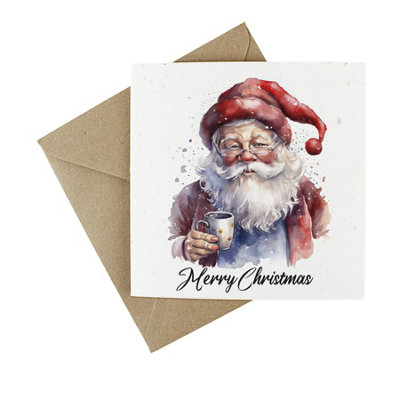 EasyEco Easy Eco Wildflower Santa Xmas CardsEco-Friendly And PlantablePack Of 10 from B&Q