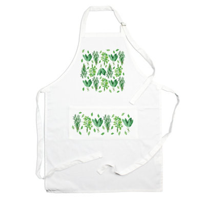 Purely Home Kitchen Herbs ApronCooking & Baking Green Leaves Gift/present from B&Q