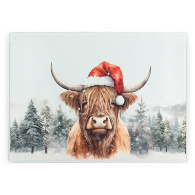 Highland Cow Glass Worktop Saver - Cutting/Chopping Non-Slip Board Kitchen Gift - Image 3