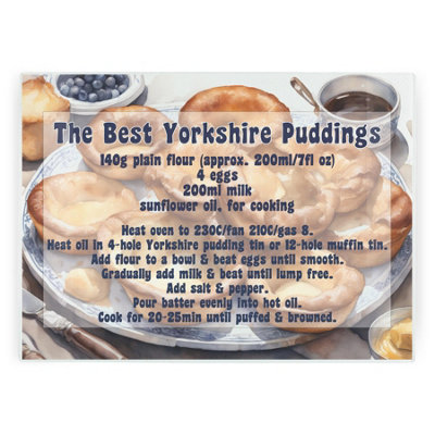 B&Q -  Christmas Rectangular Large Glass Worktop ProtectorBest Yorkshire Puddings Recipe