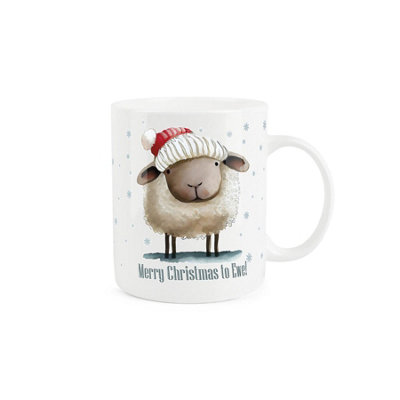 Purely Home Christmas MugFestive Sheep Novelty Pun Gift/presentBone China Mug from B&Q