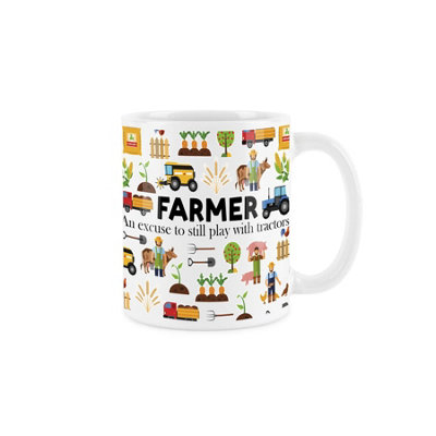 Purely Home  Farmer Gift MugTrades Funny Novelty Gift White Tea Coffee Gift Present Ceramic Mug from B&Q