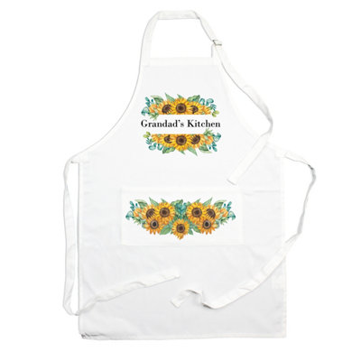 Purely Home Grandads ApronSunflowers Kitchen Cooking & Baking ApronAdjustable Ties/pocket Gift For Grandad from B&Q