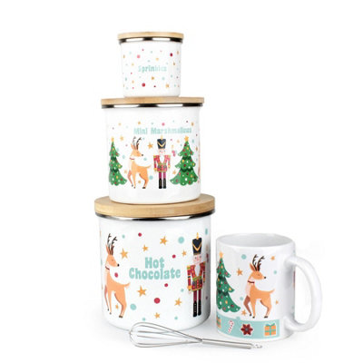 Purely Home Nutcracker Hot Chocolate Gift Set - Christmas 5 Piece Set - Multicoloured - Image 3