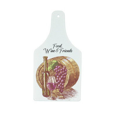 B&Q -  Wine Barrel Large Bottle Serving BoardGlass Kitchenware Platter
