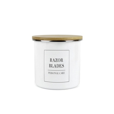 Purely Home - Minimalist - Cleaning & Personal Care Storage Canister - Razor Blades White/Black