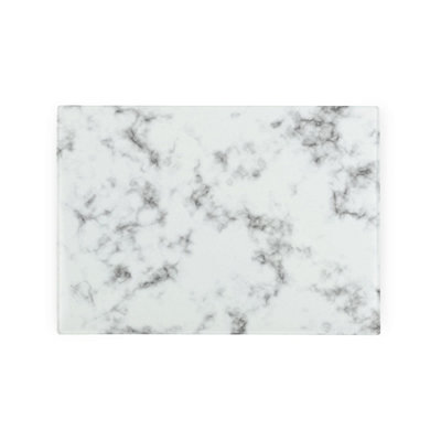 Purely Home White Marble Smooth Glass Worktop SaverSmall Chopping Board from B&Q