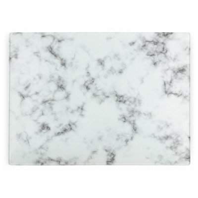 White Marble Large Worktop Protector - Glass Kitchen Cutting Board Gift - Image 3