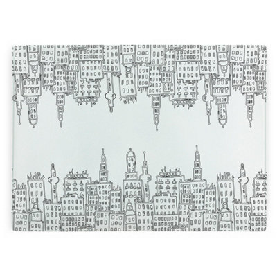 Cityscape Large Worktop Protector - Modern Glass Kitchen Cutting Board Gift - Image 3