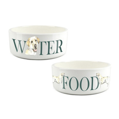 Purely Home Labrador Food & Water Bowl Set By Rhiannon Chauncey from B&Q