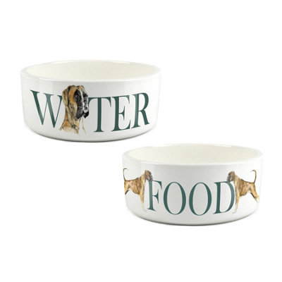 Purely Home Boxer Food & Water Bowl Set By Rhiannon Chauncey from B&Q