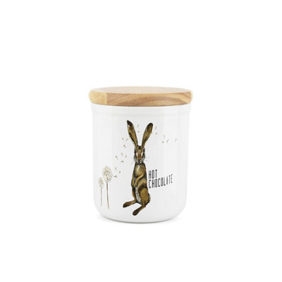 Purely Home Small Ceramic Hot Chocolate Storage CanisterHares And Dandelions Small Sized Kitchen Storage Container 400Ml (11Cm X 9Cm) from B&Q