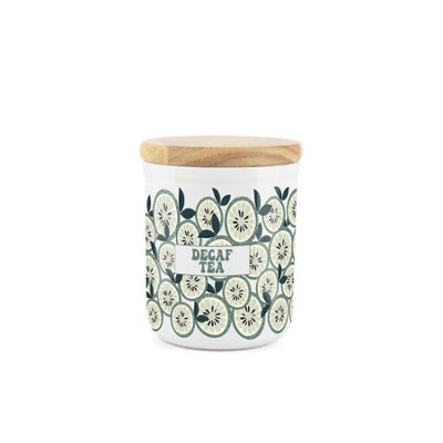 Purely Home Small Ceramic Decaf Tea Storage CanisterLimes Ceramic Small Sized Kitchen Hot Drinks Food Storage Container 400Ml (11Cm X 9Cm) from B&Q