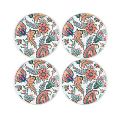 Purely Home Paisley Coaster SetRound Glass Floral Design Set Of 4 Coasters from B&Q