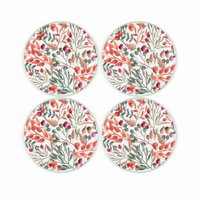 Purely Home Autumn Acorns Coaster SetRound Glass Floral Set Of 4 Drinks Coasters from B&Q