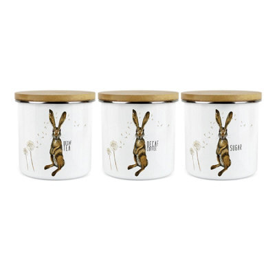 Purely HomeHares & DandelionsDecaf TeaDecaf Coffee & Sugar CanistersKitchen Storage Jars (Large) from B&Q