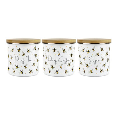 Purely HomeScattered BeesDecaf TeaDecaf Coffee & Sugar CanistersKitchen Storage Jar (Large) from B&Q